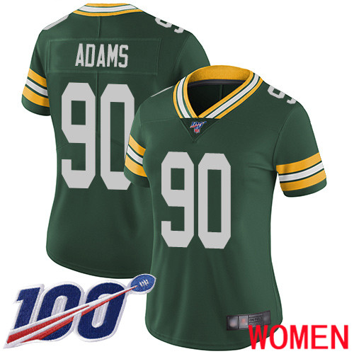 Green Bay Packers Limited Green Women #90 Adams Montravius Home Jersey Nike NFL 100th Season Vapor Untouchable